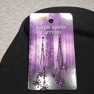 Purple Spider Earrings